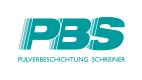 PBS (Pulverbeschichtung Schreiner)  in einem türkisen Schriftzug.